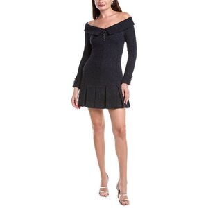 Black Halo Womens Edith Mini Dress, Blue